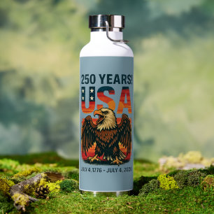 USA 250 Jahre - Patriotic Bald Eagle 4. Juli 2026 Trinkflasche