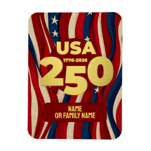 USA 250 Jahre Patriotisch Rot Weiß Blau mit Gold Magnet