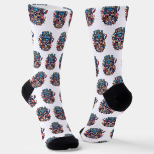 USA 250 Jahre Patriotischer Totenkopf 4. Juli Socken
