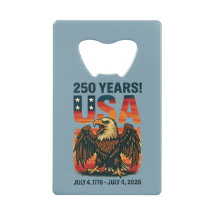 USA 250 Jahre – Patriotischer Weißkopfseeadler 4.  Geldbeutel Flaschenöffner