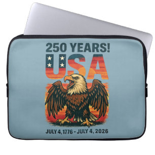 USA 250 Jahre – Patriotischer Weißkopfseeadler 4.  Laptopschutzhülle