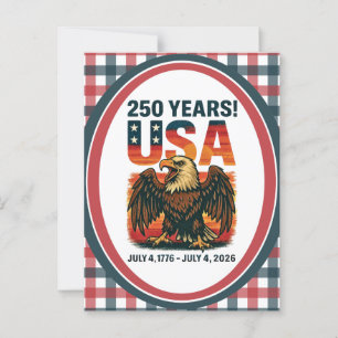 USA 250 Jahre – Patriotischer Weißkopfseeadler 4.  Postkarte