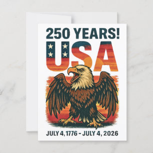 USA 250 Jahre – Patriotischer Weißkopfseeadler 4. Postkarte