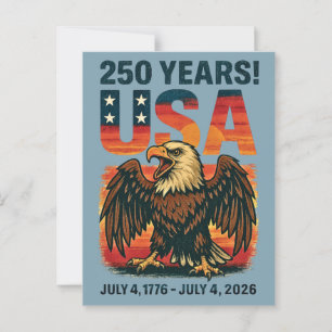 USA 250 Jahre – Patriotischer Weißkopfseeadler 4.  Postkarte