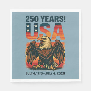 USA 250 Jahre – Patriotischer Weißkopfseeadler 4.  Serviette