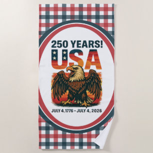USA 250 Jahre – Patriotischer Weißkopfseeadler 4.  Strandtuch