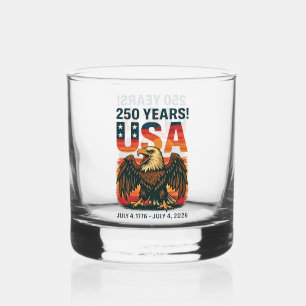 USA 250 Jahre – Patriotischer Weißkopfseeadler 4.  Whiskyglas