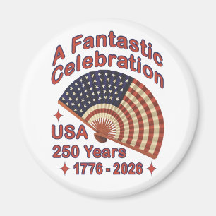 USA 250 Jahre patriotisches Fandesign – 1776-2026  Magnet