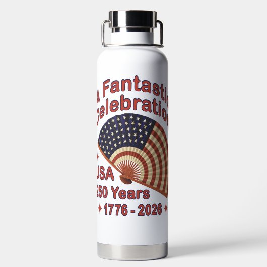 USA 250 Jahre Patriotisches Fandesign - 1776-2026 Trinkflasche (Rückseite)