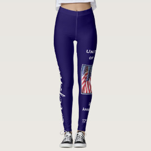 USA 250 Jahre personalisierter Name Yoga Leggings