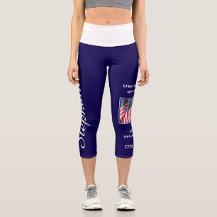 USA 250 Jahre personalisierter Yoga Capri Leggings