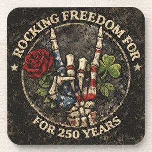 USA 250 Jahre Rocking Freedom Patriotisches Skelet Getränkeuntersetzer