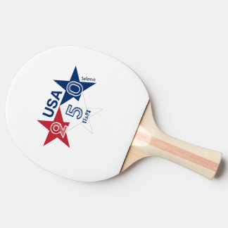 USA 250 Jahre - Rot blau und weiße Sterne Design Tischtennis Schläger