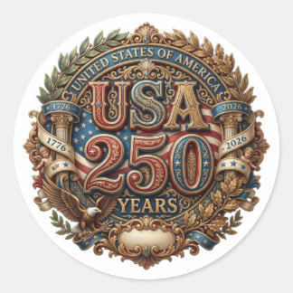 USA 250 JAHRE RUNDER AUFKLEBER