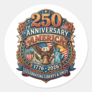 USA 250 JAHRE RUNDER AUFKLEBER