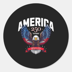 USA 250 Jahre seit 1776 patriotisches Adlerdesign Runder Aufkleber