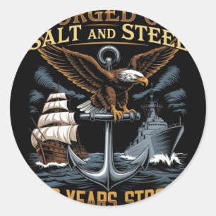 Usa 250 Jahre Stark 1776-2026 Maritimes Anker Adle Runder Aufkleber