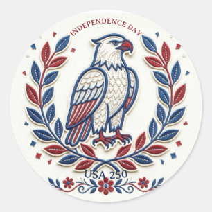 USA 250 Jahre Unabhängigkeit Patriotischer Adler K Runder Aufkleber