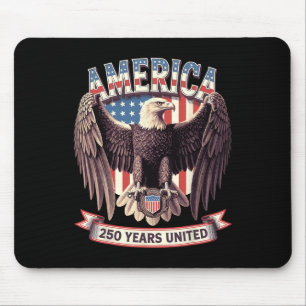 USA 250 Jahre United Bald Eagle Patriotic Flag Gra Mousepad