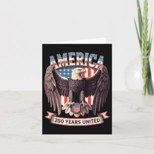 Usa 250 Jahre Vereint Weißkopfseeadler Patriotisch Karte