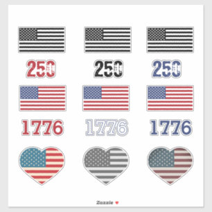 USA 250-Jahres-Geburtstags-Sticker-Pack Aufkleber