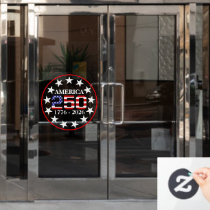 USA 250. Jahrestag 1776-2026 Amerikanische Flagge Fensteraufkleber