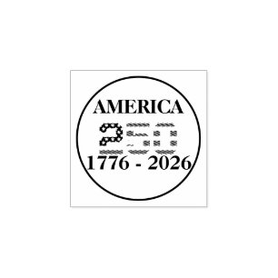 USA 250. Jahrestag 1776-2026 Amerikanische Flagge Gummistempel