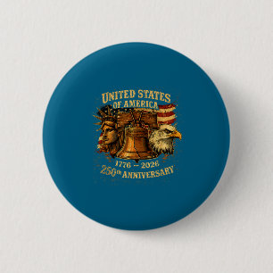 USA 250. Jahrestag 1776 2026 Grafik Kunst Button