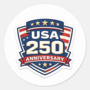USA 250 Jahrestag 2026 Runder Aufkleber