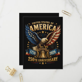 USA 250. Jahrestag Adler Einladungspostkarte