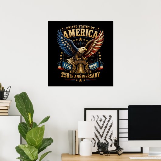 USA 250. Jahrestag Adler Poster (Heimbüro)