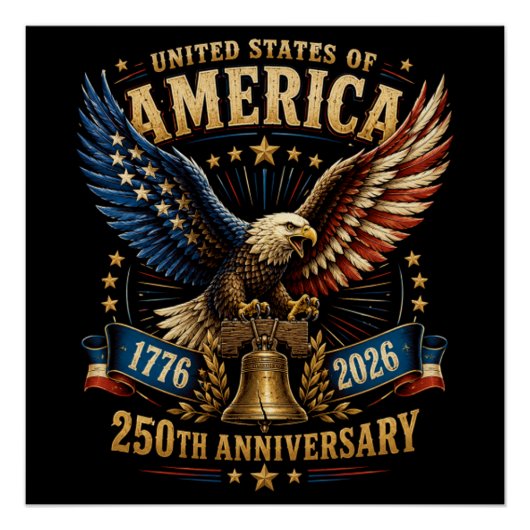 USA 250. Jahrestag Adler Poster (Vorderseite)