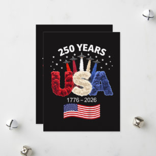 USA 250. Jahrestag Amerikanische Flagge 250 Jahre  Feiertagskarte