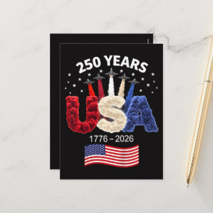 USA 250. Jahrestag Amerikanische Flagge 250 Jahre  Feiertagspostkarte