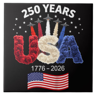 USA 250. Jahrestag Amerikanische Flagge 250 Jahre Fliese