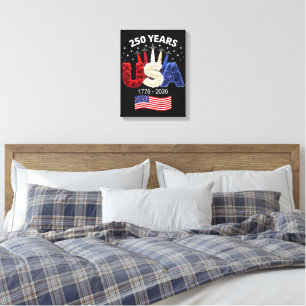 USA 250. Jahrestag Amerikanische Flagge 250 Jahre Leinwanddruck