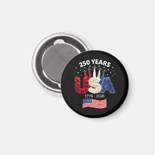 USA 250. Jahrestag Amerikanische Flagge 250 Jahre Magnet