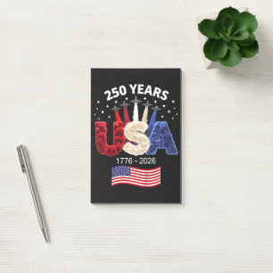 USA 250. Jahrestag Amerikanische Flagge 250 Jahre Post-it Klebezettel
