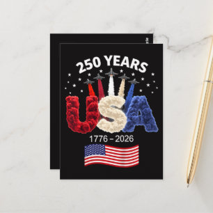 USA 250. Jahrestag Amerikanische Flagge 250 Jahre  Postkarte