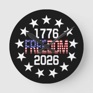 USA 250. Jahrestag Freiheitsuhr Runde Wanduhr