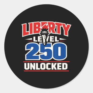 Usa 250. Jahrestag Liberty Level 250 Freigeschalte Runder Aufkleber
