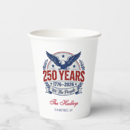 USA 250. Jahrestag Name Pappbecher