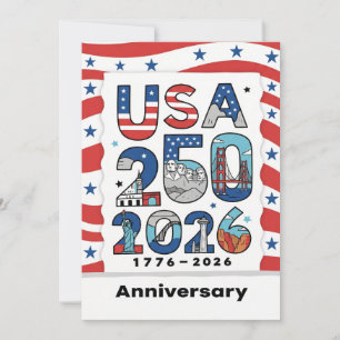 USA 250 Jahrestag Patriotische Amerikanische Gesch Feiertagskarte
