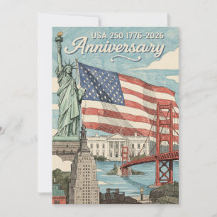 USA 250 Jahrestag Patriotische Amerikanische Gesch Feiertagskarte