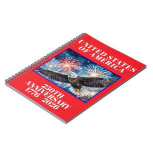 USA 250. Jahrestag Patriotischer Planer Notizblock