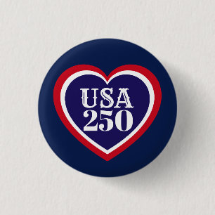 USA 250. Jahrestag Patriotisches Rot Weiß Blau Button