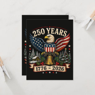 USA 250. Jahrestag Patriotisches Weihnachten Adler Einladung