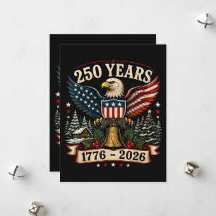 USA 250. Jahrestag Patriotisches Weihnachts-Adler Feiertagskarte
