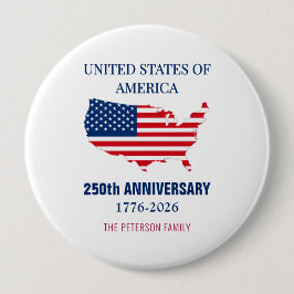 USA 250. Jahrestag Semiquincentennial Patriotisch Button