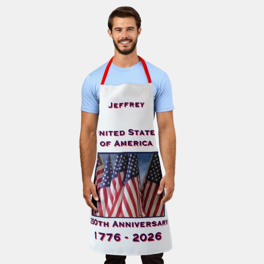 USA 250-jähriges Jubiläum American Fags Patriotic Schürze (Getragen)